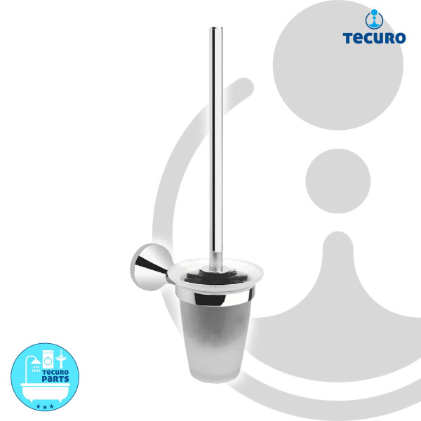 tecuro Badausstattung Serie 5000 Toilettenbürstengarnitur, Metall verchromt