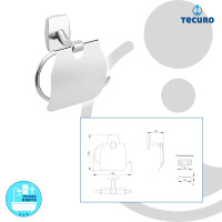tecuro Badausstattung Serie 2000 Papierhalter mit Deckel, Metall verchromt