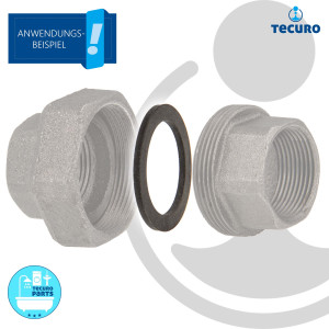 tecuro Gummidichtung für flachdichtende Verschraubung 2 Zoll - 60 x 78 x 3,0 mm (EPDM)