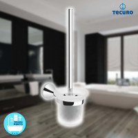 tecuro Badausstattung Serie 5000 Toilettenbürstengarnitur, Metall verchromt