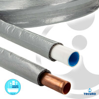 tecuro Vlies - Rohrisolierung Ø 18 x 4 mm Dämmstärke, mit reißfester PE-Schutzfolie - Meterware