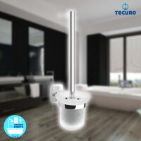 tecuro Badausstattung Toilettenbürstengarnitur Toilettenbürsten Set, Metall verchromt