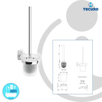 tecuro Badausstattung Toilettenbürstengarnitur Toilettenbürsten Set, Metall verchromt