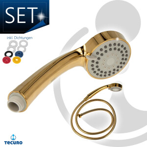tecuro Antikalk - Handbrause ew-080 gold - mit...