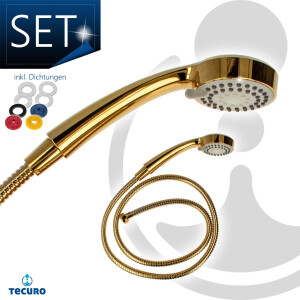 tecuro Antikalk - Handbrause ew-080 gold - mit...