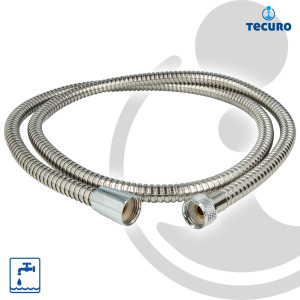 tecuro Nostalgie - Handbrause Ø 65 mm, 1-strahlig, mit Metallbrauseschlauch verchromt