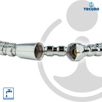 tecuro Nostalgie - Handbrause Ø 65 mm, 1-strahlig, mit Metallbrauseschlauch verchromt