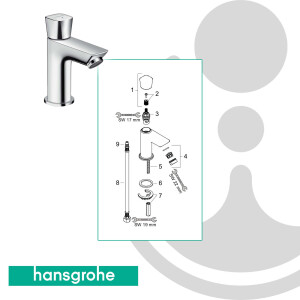 hansgrohe Logis Standventil 70 Kaltwasser, ohne Ablaufgarnitur - 71120000