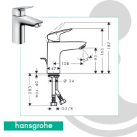 hansgrohe Logis Einhebel Waschtischmischer 100 mit Ablaufgarnitur - 71100000