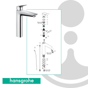 hansgrohe Logis Einhebel Waschtischmischer 190 mit Ablaufgarnitur - 71090000