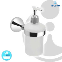 tecuro Badausstattung Flüssigseifenspender Seifenspender, Opalglas, Metall verchromt