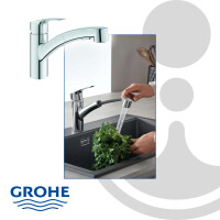 GROHE EH-Spültischbatterie Eurosmart mit herausziehbarer Dual-Spülbrause, verchromt - 30305001