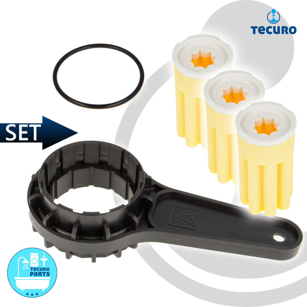 tecuro Ölfilterschlüssel für Heizölfilter inkl. Siku-Filtereinsatz 50-70 my und O-Ring