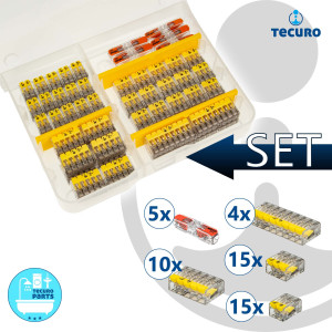 tecuro Steckklemmen-Set Typ EHK/WAGO - 49 Klemmen für flexible & Massivleiter 0,2 bis 2,5 mm²