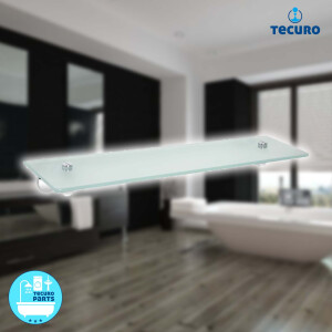 tecuro Badausstattung Glasablage 120 x 520 mm,...