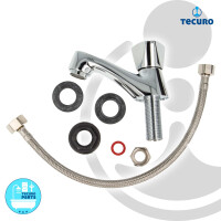 tecuro Standventil - Auslaufventil mit Strahlregler & Anschlussschlauch 300 mm