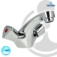 tecuro Zweigriff Waschtischarmatur - Ausladung 107 mm, mit Strahlregler