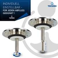 tecuro Ablaufstopfen Ventilkegel Badewannenstopfen Ø 72 mm - höhenverstellbar