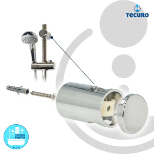 tecuro Brauseset ew-easy-65 - mit Handbrause 1-strahlig, Brauseschlauch 150 cm, Wandstange 70 cm