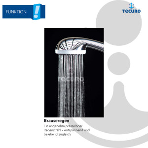 tecuro Brauseset ew-easy-65 - mit Handbrause 1-strahlig, Brauseschlauch 150 cm, Wandstange 70 cm