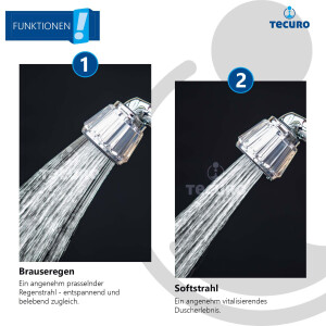 tecuro Brauseset Crystal-60 - mit Handbrause stufenlos...