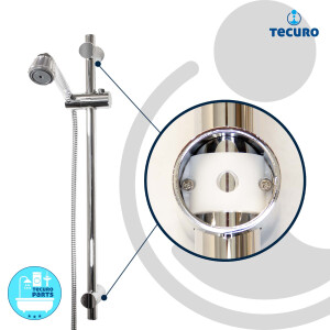 tecuro Brauseset Crystal-60 - mit Handbrause stufenlos umstellbar, Brauseschlauch 150 cm, Wandstange 100 cm