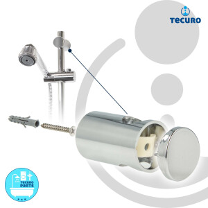 tecuro Brauseset Crystal-60 - mit Handbrause stufenlos umstellbar, Brauseschlauch 150 cm, Wandstange 100 cm