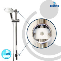 tecuro Brauseset ew-120R - mit 2 Funktionen Handbrause, Brauseschlauch 160 cm, Wandstange 70 cm
