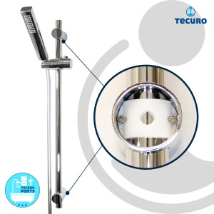 tecuro Brauseset ew-036 - mit Stabhandbrause 1 strahlig, Brauseschlauch 160 cm, Wandstange 70 cm