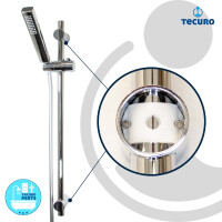 tecuro Brauseset ew-036 - mit Stabhandbrause 1 strahlig, Brauseschlauch 160 cm, Wandstange 70 cm