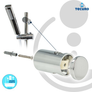 tecuro Brauseset ew-036 - mit Stabhandbrause 1 strahlig, Brauseschlauch 160 cm, Wandstange 100 cm