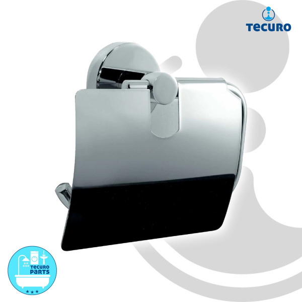 tecuro Serie 8000 Toilettenpapierhalter mit Deckel - Messing verchromt