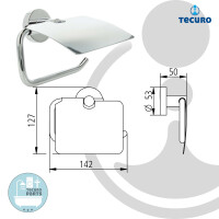 tecuro 8000 Papierhalter mit Deckel - Metall hochglanzverchromt