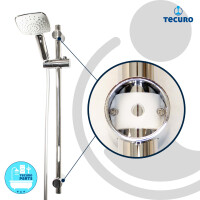 tecuro Brauseset ew-120Q - mit 2 Funktionen Handbrause, Brauseschlauch 160 cm, Wandstange 70 cm