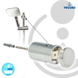 tecuro Brauseset ew-120Q - mit 2 Funktionen Handbrause, Brauseschlauch 160 cm, Wandstange 115 cm
