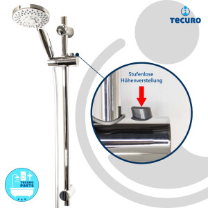 tecuro Brauseset ew-120 - mit 5 Funktionen Handbrause, Brauseschlauch 160 cm, Wandstange in 3 Längen
