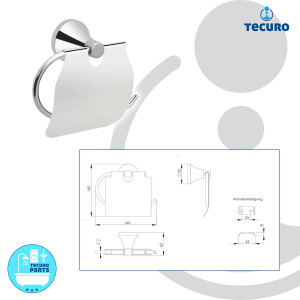 tecuro Badausstattung Toilettenpapierhalter Papierrollenhalter mit Deckel, Metall verchromt