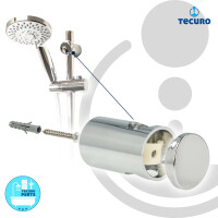 tecuro Brauseset ew-120 - mit 5 Funktionen Handbrause, Brauseschlauch 160 cm, Wandstange 115 cm