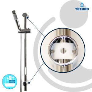 tecuro Brauseset M-028 - mit Stabhandbrause 1 strahlig, Brauseschlauch 160 cm, Wandstange in 3 Längen