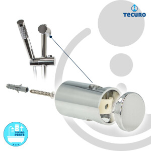 tecuro Brauseset M-028 - mit Stabhandbrause 1 strahlig, Brauseschlauch 160 cm, Wandstange in 3 Längen