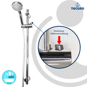 tecuro Brauseset ew-easy-100 - mit 5 Funktionen Handbrause, Brauseschlauch 160 cm, Wandstange in 3 Längen