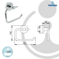 tecuro 8000 Papierhalter ohne Deckel - Metall hochglanzverchromt