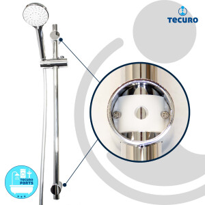 tecuro Brauseset ew-100 - mit 5 Funktionen Handbrause, Brauseschlauch 160 cm, Wandstange 70 cm