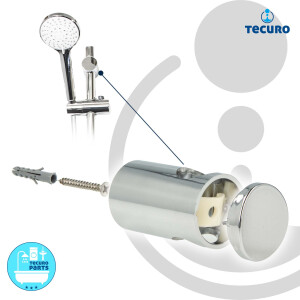 tecuro Brauseset ew-100 - mit 5 Funktionen Handbrause, Brauseschlauch 160 cm, Wandstange 70 cm