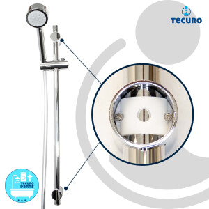 tecuro Brauseset ew-80 - mit 5 Funktionen Handbrause, Brauseschlauch 160 cm, Wandstange 70 cm