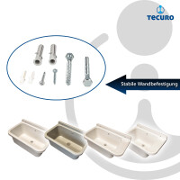 tecuro Ausgussbecken P55G, grau, mit Ablaufgarnitur und Siphon, 18 Liter, 550x340x210 mm