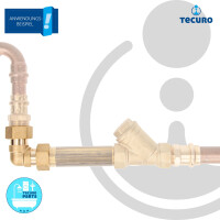 tecuro Winkel 90°, beidseitig Überwurfmutter 3/4 Zoll (flachdichtend) - MS-blank CW617N