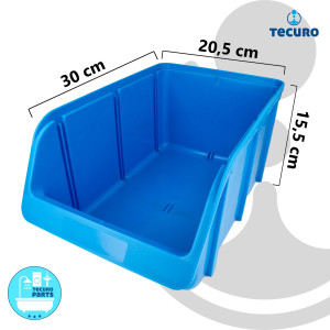 Sichtlagerkasten - Sichtbox Größe 4 - blau, 336 x 205 x 154 mm - gebraucht
