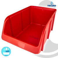 Sichtlagerkasten - Sichtbox Größe 4 - rot, 336 x 205 x 154 mm - gebraucht