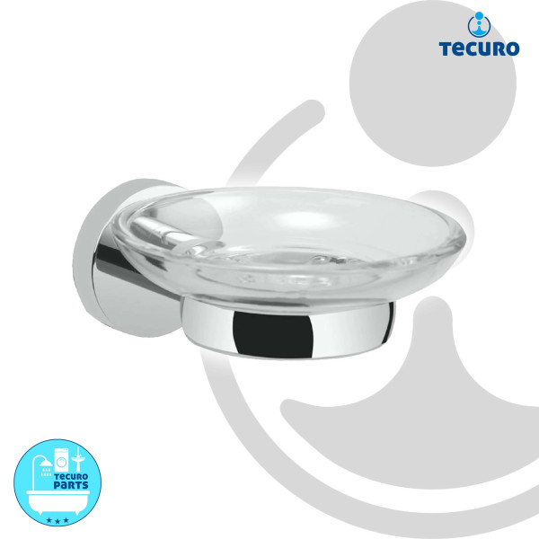 tecuro Serie 8000 Seifenschale mit Kristallglas - Messing verchromt